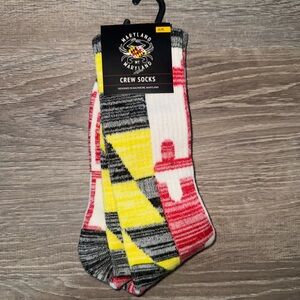 Maryland Flag Crew Socks - Red, Yellow, Black, White